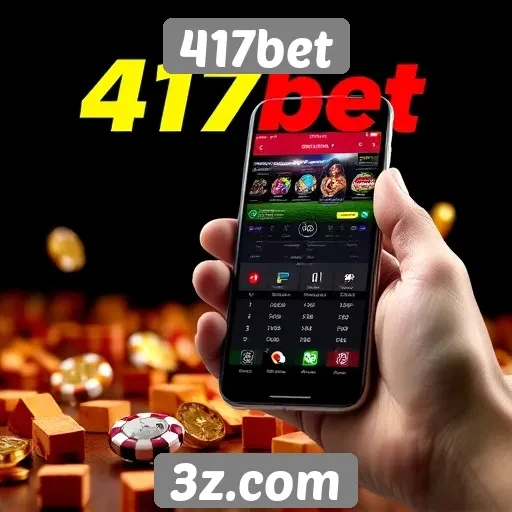 Funcionalidades mobile do site 417bet